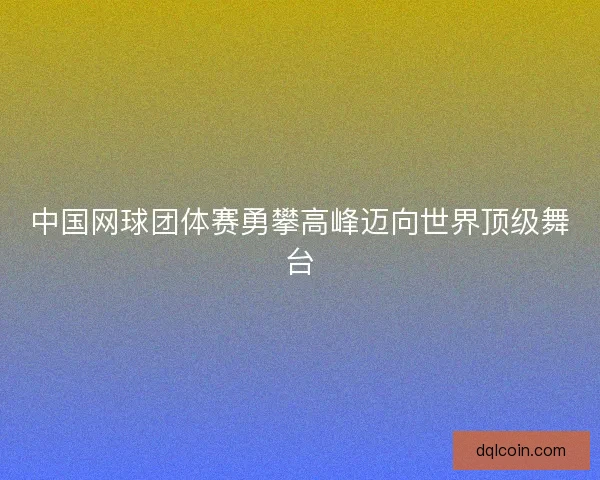 中国网球团体赛勇攀高峰迈向世界顶级舞台
