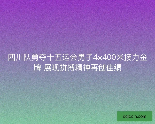 四川队勇夺十五运会男子4×400米接力金牌 展现拼搏精神再创佳绩